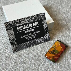 Vintage John Crutchfield Money Clip Metallic Art Graphics Brass Fiberglass